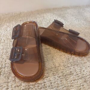 Dolce Vita Brown Transparent Slide Sandals